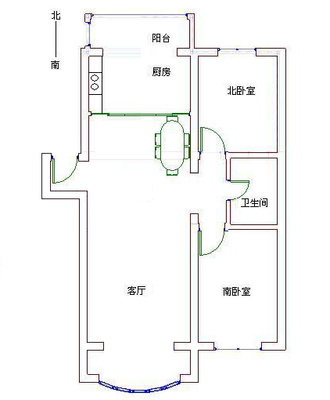 通过厨房到卫生间