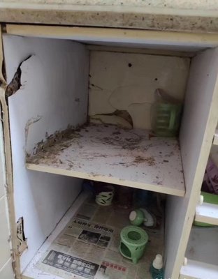 漏水砸橱柜
