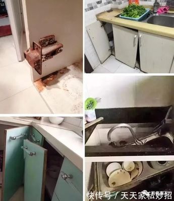 家里厨房橱柜漏水楼下
