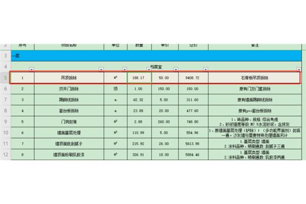 吊顶 套定额